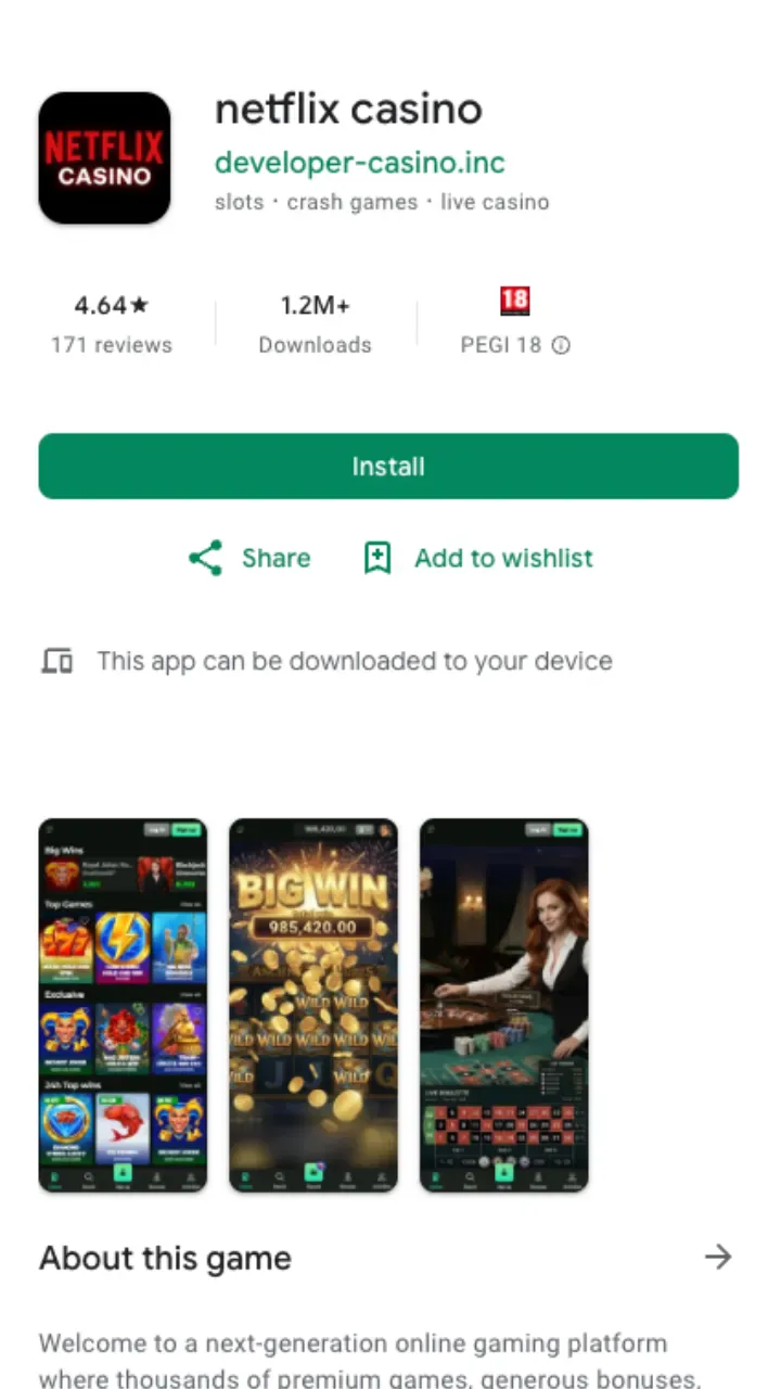 netflix casino app